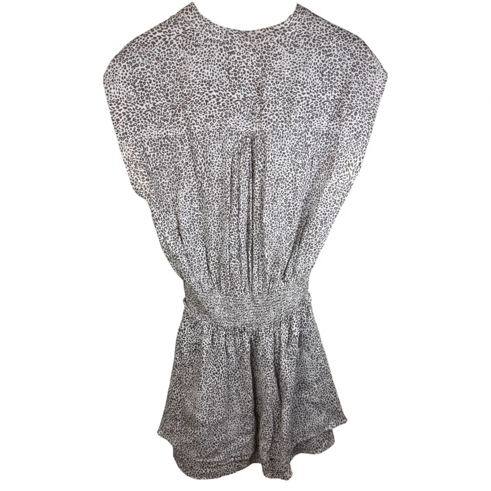 Rails Angelina Sand Cheetah Print‎ Smocked Waist Mini Dress Womens M - Picture 7 of 11